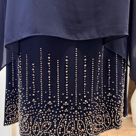 Xscape Beaded Chiffon-Cape Dress Size 6 - Picture 7 of 12